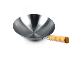 Wok De Aço Carbono Laxiscreed Para Preparação Rápida E Aquecimento Uniforme Na Cozinha