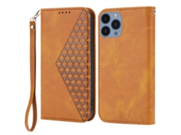 Capa Para Iphone 15 Pro Max Pele Sintética Amarelo