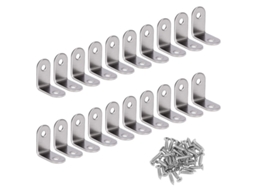 Soporte de Aço Inoxidável em Ângulo Retto de 90 Graus com 20 Parafusos Prata 30x30x16mm