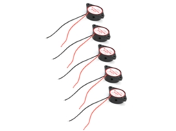 Buzzer Piezo Ativo (5 unidades, sinal contínuo de 95 dB, 324 V DC), Preto