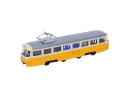 Primerox brinquedo Carro Retroceder 1:90 Liga com Luz e Som Modelo Simulação para Crianças Amarelo