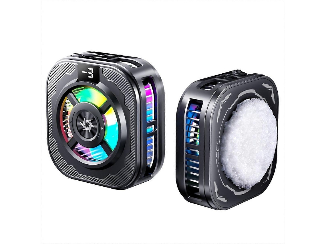 Resfriador Magnético Universal Para Celular Com Visor Digital E Luzes Rgb.