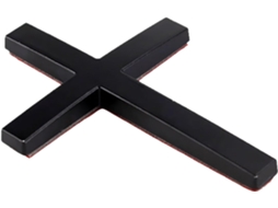 Adesivo 3D em formato de cruz de metal preto para lanterna traseira de veículo, compatível