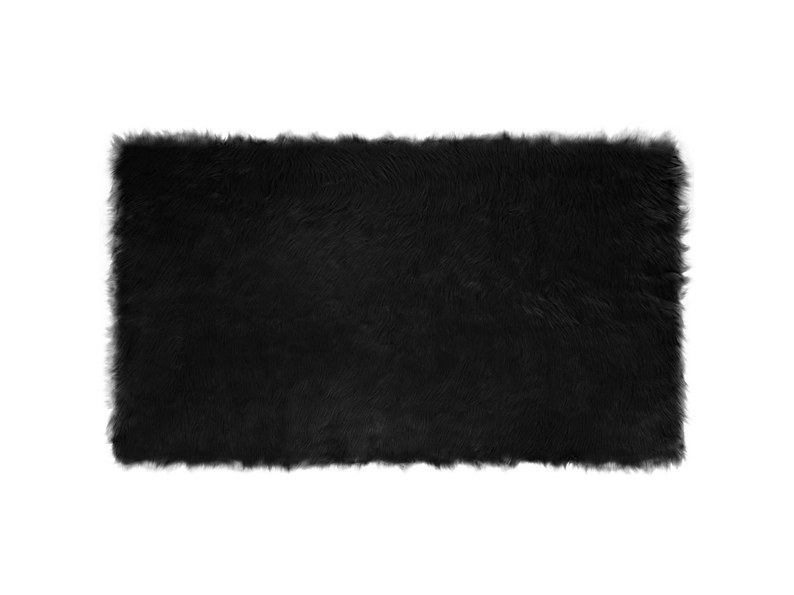 Conjunto 1 Tapete Vidaxl Preto Poliéster (100 X 200 Cm)