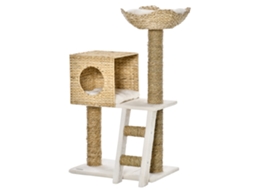 Árvore P/ Gatos 100,5cm, P/ Escalar, Poste Arranhador, Almofadas, Escada, Centro Ativ., Fusos. ZENCORE SERVICES