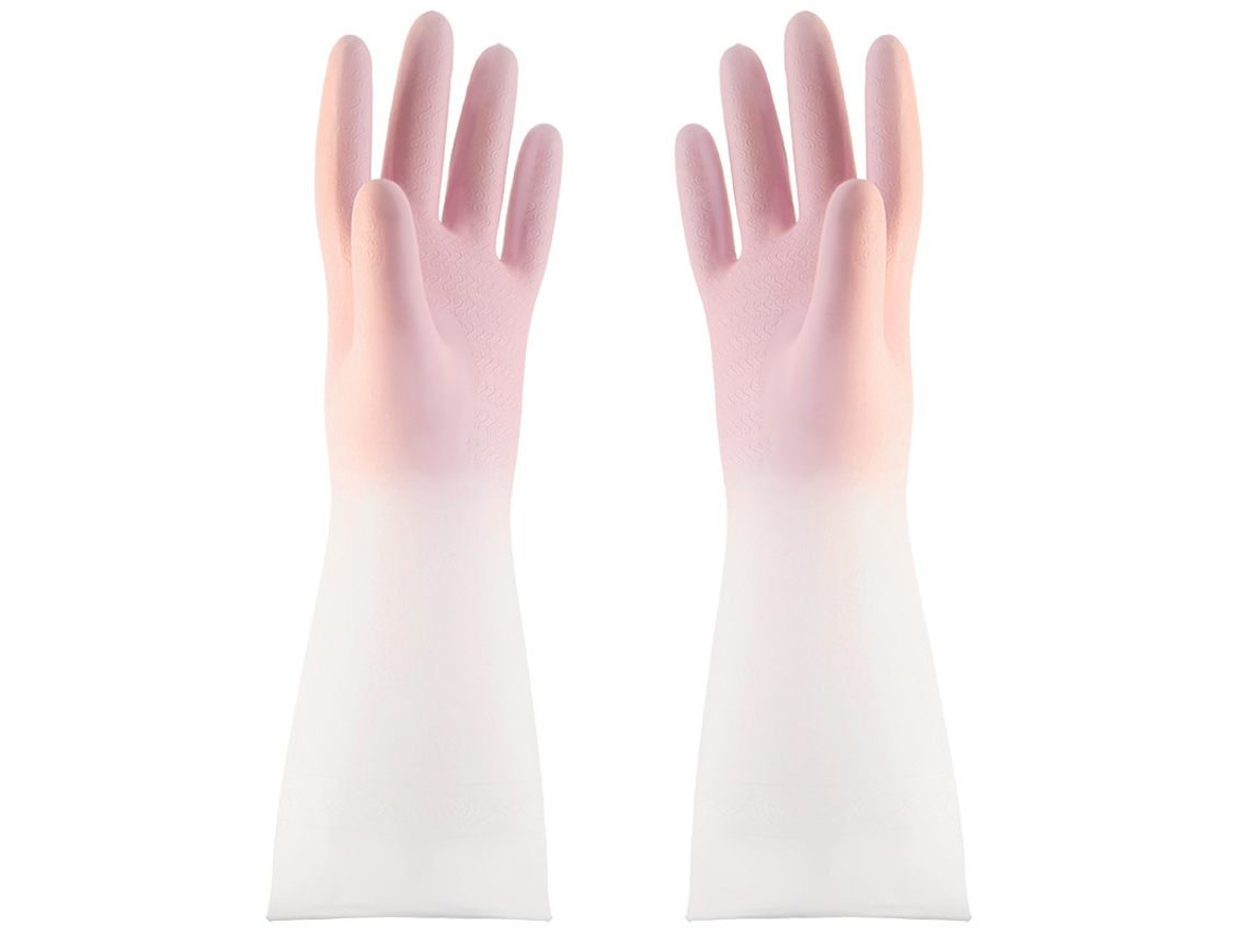 Conjunto De 2 Luvas Limpeza Impermeáveis​​ Látex, Tamanho M, Cor Rosa
