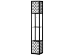 Candeeiro de Pé Mdf, Pp, Tecido de Tc Cor Preto 26x26x156cm Homcom