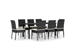 Dining Set, Dining Sets Vidaxl Preto Rattan / Vime (n/a)