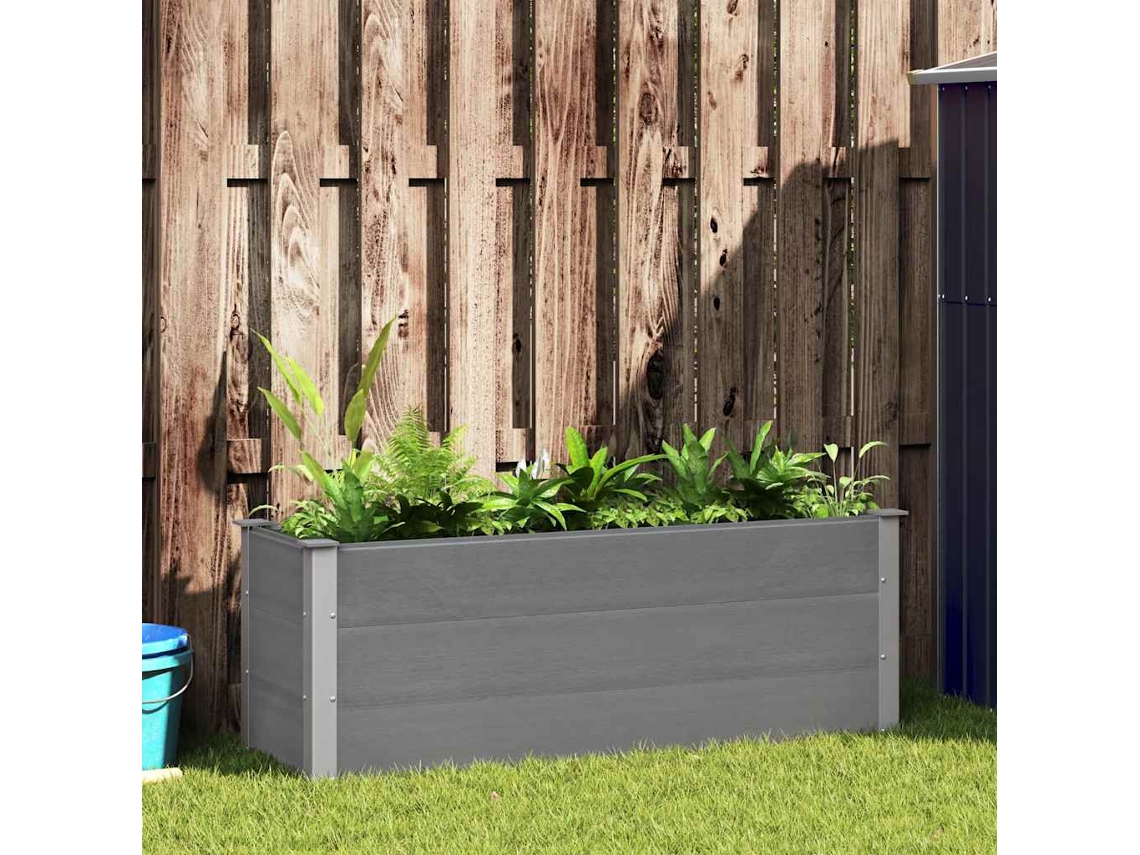 Vidaxl Canteiro Elevado Para Jardim Wpc 150x50x54 Cm Cinzento