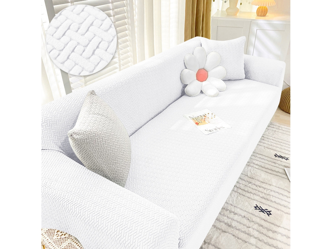 Capas De Sofá, Elásticas E Impermeáveis ​​para Sofá De Casal (branco 145-185 Cm) Cuich