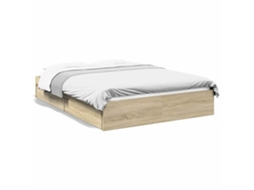 Bed Frame, Bed Frames Vidaxl Marrom Madeira Processada (120 X 200 Cm)