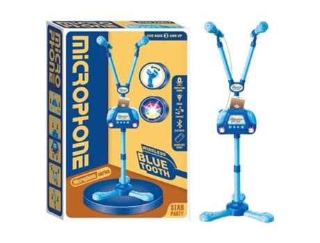Micrófono Bluetooth Azul Star Party Con Soporte Y Luz 25832 Innovatoys