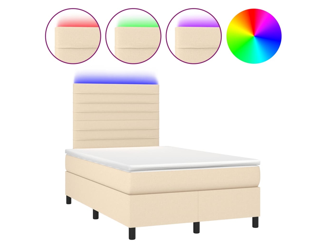 Box Spring Bed, Box Spring Beds Vidaxl Creme Tecido (120 X 190 Cm)