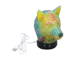 Lâmpada de Mesa Animal Lobo em Resina Usb 5v | S/MARCA