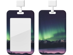 Porta Crachá De Plástico Impermeável Com Cordão Crachás Da Northern Lights, Retrátil Vertical Crachá, Protetor