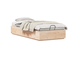 Conjunto 1 Estrutura De Cama Ottoman Vidaxl Castanho Madeira De Pinho Maciça (80 X 200 Cm)