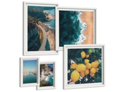 Pinturas Murais Modernas Ruas À Beira-mar Com Limões Moldura Branca Imagens Para Um Quarto Infantil Espelharte (conjunto De 5 Imagens)