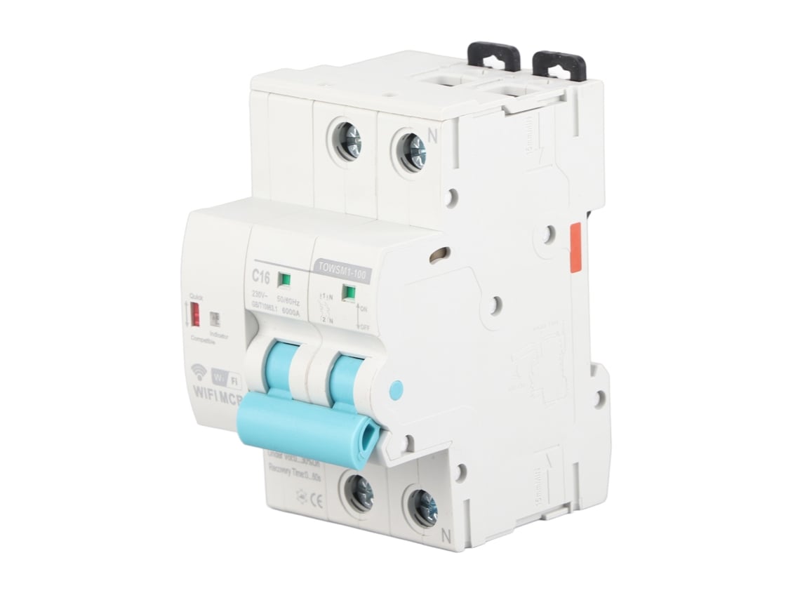 Interruptor Elétrico Inteligente Wifi 2p Din Rail Montagem Ac 230v Para Casa Fábrica Towsm1‑100