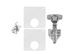 Kit de placas de reparo de dobradiças em aço inoxidável para portas e armários.