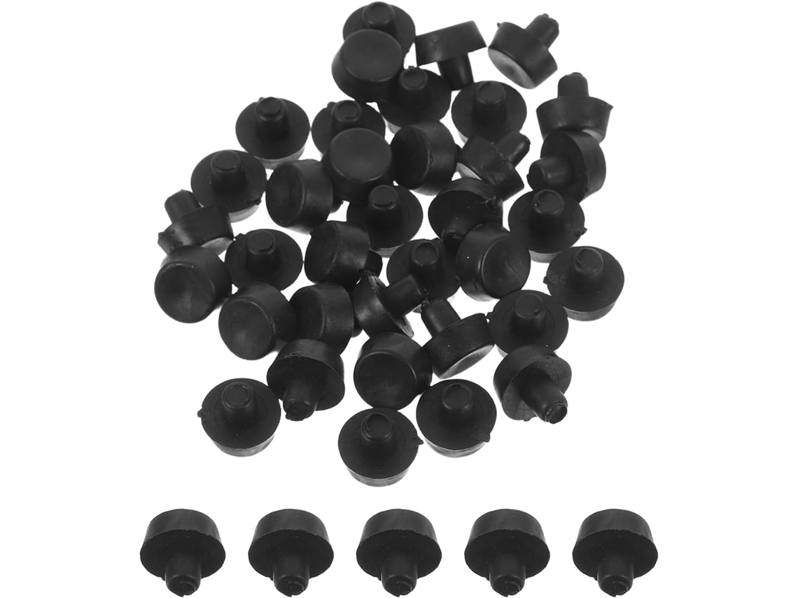 40-protetores De Pés Em Pvc Para Cadeiras E Banquetas, Pretos, Haste De 6mm, Antiderrapantes E Fáceis De Instalar Para