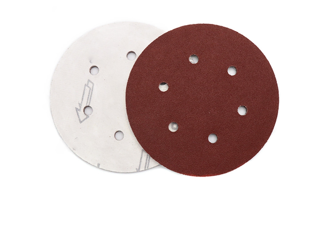 Discos de Lixa, Pacote com 50, 150 mm de Diâmetro, 6 Furos, Vermelhos | Lixa para Drywall (Pacote com 60)