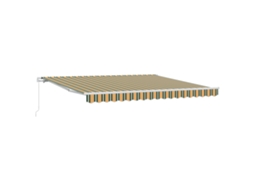 Toldo Retrátil Manual Verde E Amarelo Vidaxl