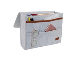 Lurelia Bolsa De Cabeceira, Em Feltro, Com Bolsos, Para Sofá, 31 X 11 X 25 Cm, Cinza, Telemóvel Acessível