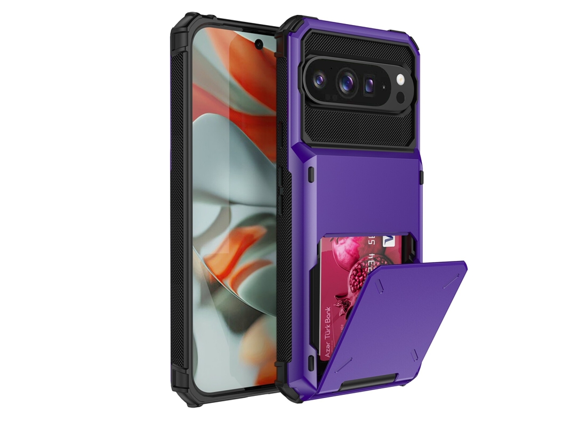 Capa Para Google Pixel 10/10 Pro Antichoque Com Porta-cartões Roxo Czhhmart