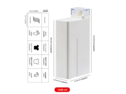 Frasco Reutilizável de Grande Capacidade (1000 Ml) para Detergente de Roupa MDUG (branco)