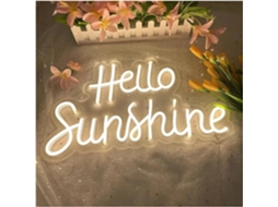 Luminária De Néon Hello Sunshine Para Quarto Menina Luz Noturna