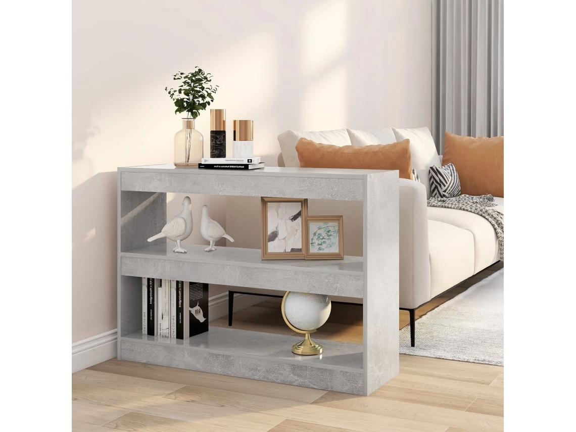 Estante Para Livros | Gabinete De Livros | Estante/divisória 100x30x72 Cm Cor Cinzento Cimento