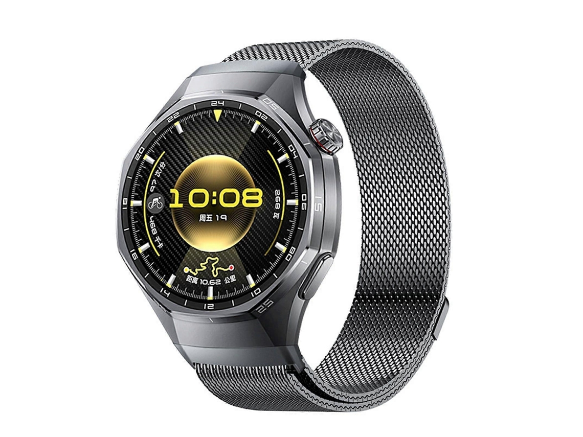 Pulseira De Aço Inoxidável Com Interface Milanesa E Fecho De Pressão Para Huawei Watch Gt 6 Pro