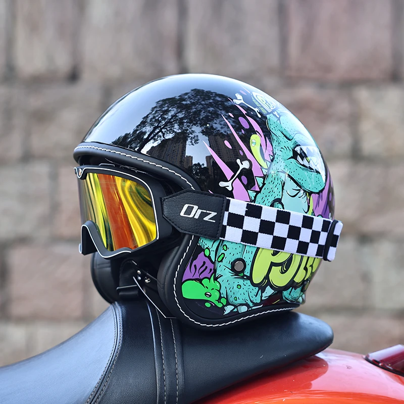 Capacete De Motocicleta (m) 3/4, Certificado Dot, Casco Em Abs