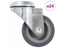 Vidaxl 24 Pcs Rodas Giratórias Com Furo Roscado 50 Mm