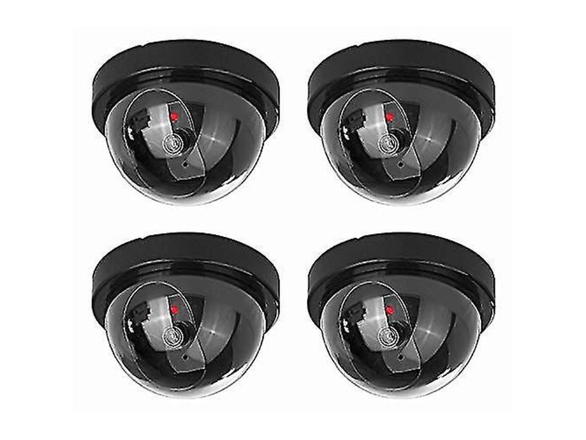 Câmera Falsa Nova Line com Led Pisca, 4 peças, Preto, Interior e Exterior