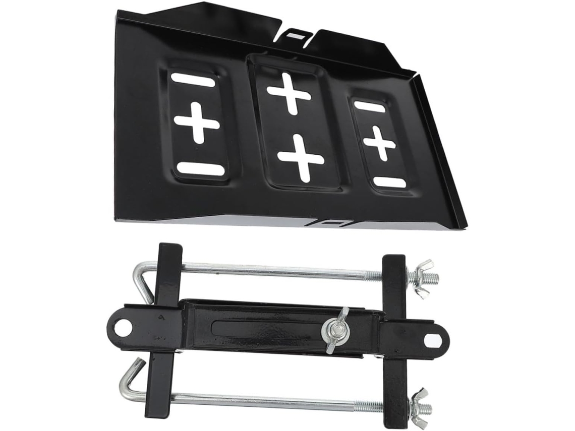 conjunto de suporte de bateria ajustável para veículos, kit de montagem com braçadeiras.