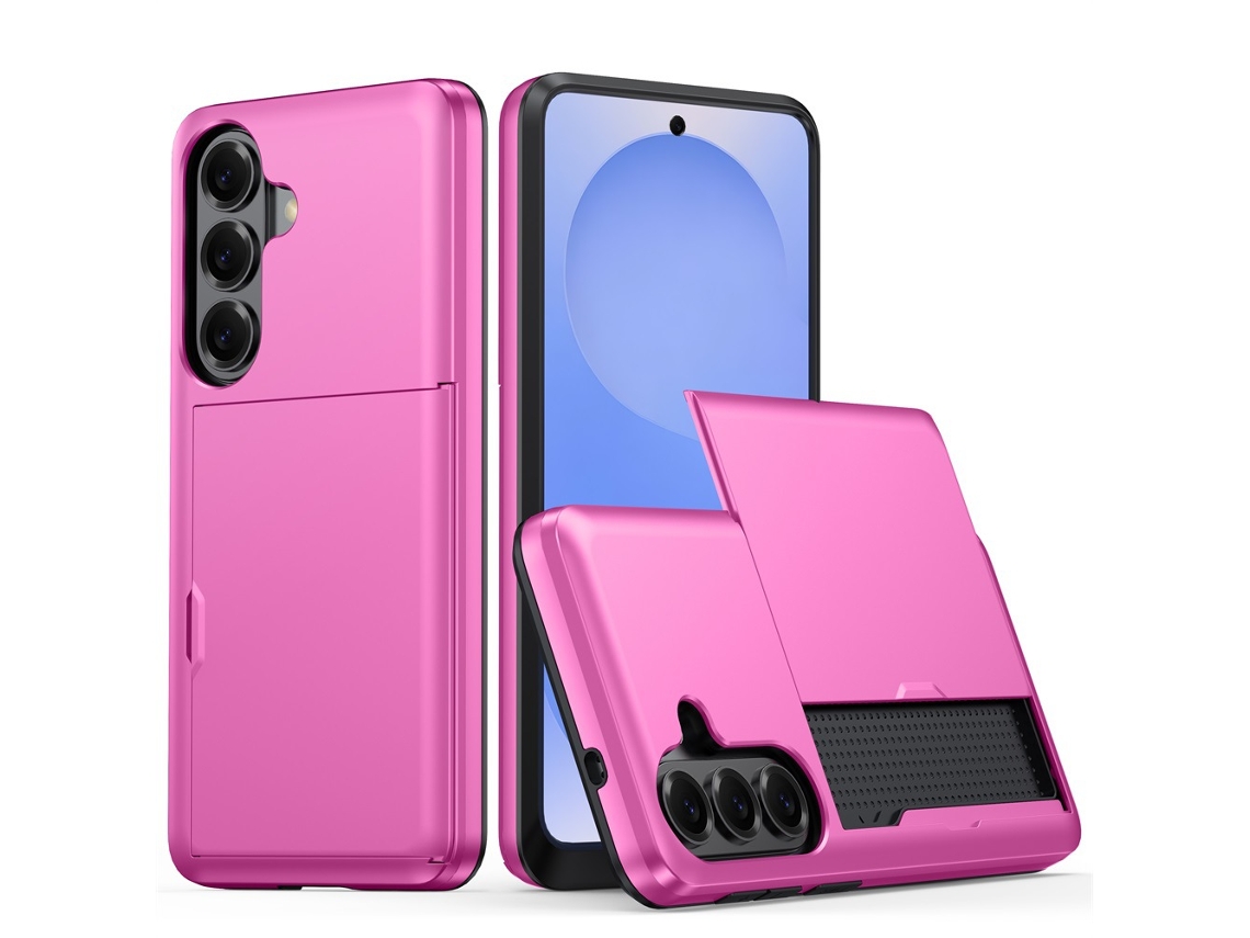 Capa Para Samsung Galaxy S26 Plus, Capa À Prova De Quedas Com Compartimento Para Cartão (rosa) Digitallab
