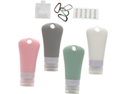 Frascos De Viagem Recarregáveis Em Silicone Macio Com Gancho Para Cosméticos.