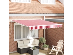 Vidaxl Toldo Retrátil Vermelho E Branco 300 X 250 Cm
