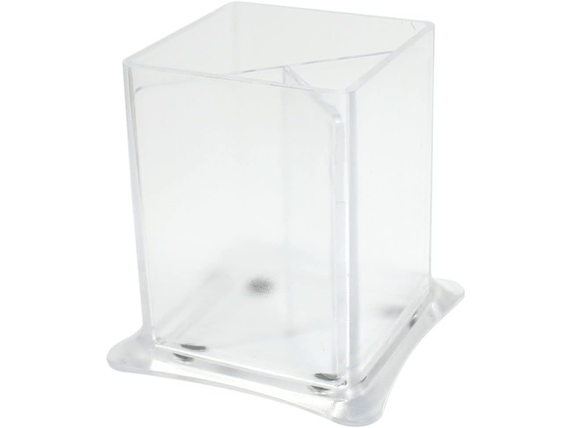 Porta Lápis, Caneta E Borracha Transparente Em Formato De Cubo Com 3 Compartimentos Da Ruilogod Office Id C86 76f 5c3