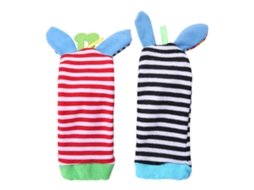 Primerox meias com Chocalho para Bebê Pulseira Sons Brinquedo Educativo Infantil Animal Viva Cor