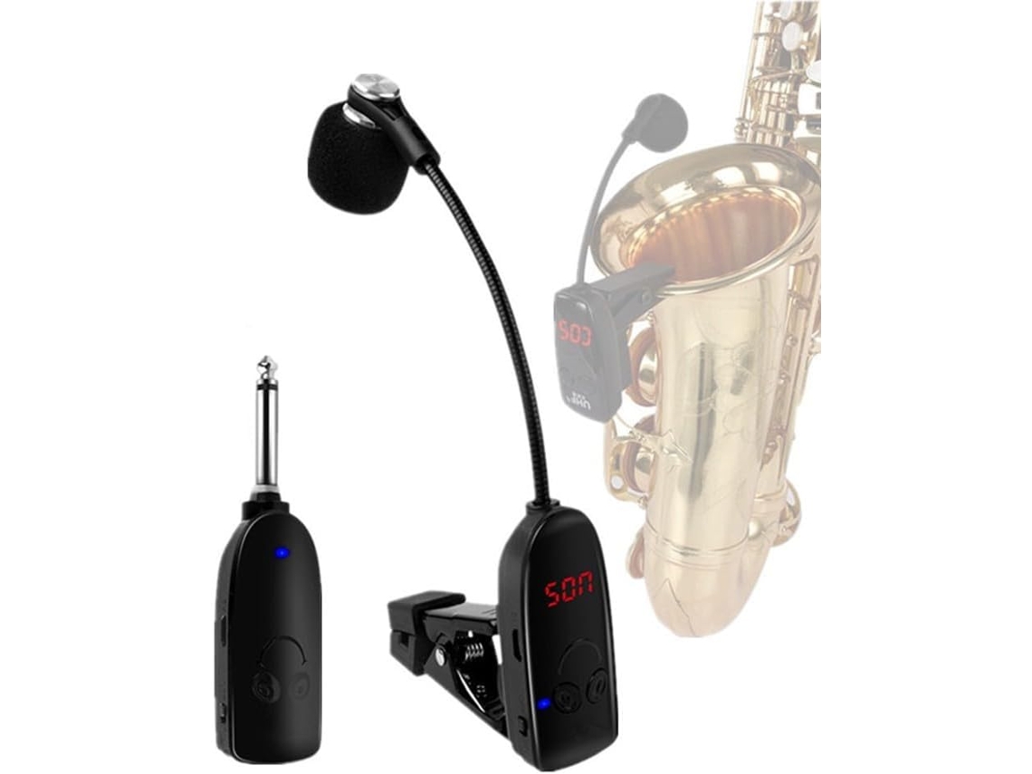 Microfone Sem Fio Uhf De Encaixe Para Saxofone E Trompete, Construção Em