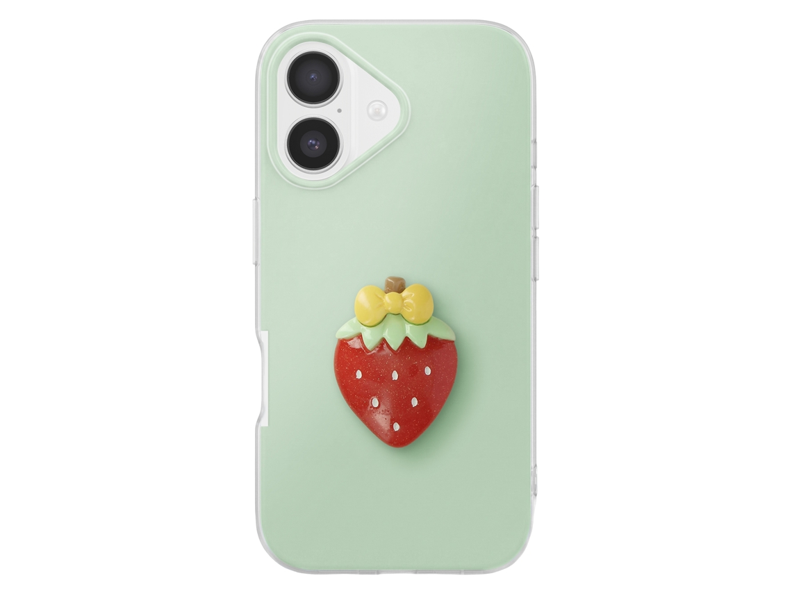 Capa Para Iphone 17 Com Motivo Morango Em Relevo 3d E Borda Elevada