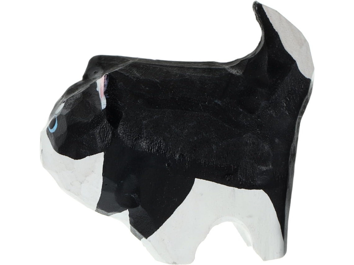 Estatueta Cachorro Madeira Finamente Trabalhada Elemento Decorativo Efeito Criativo Mesas Escritório Centro GOKOCO