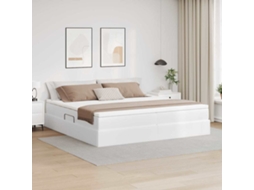 Vidaxl Cama com Arrumação e Colchão com Colchão Branco 200 X 200 Cm