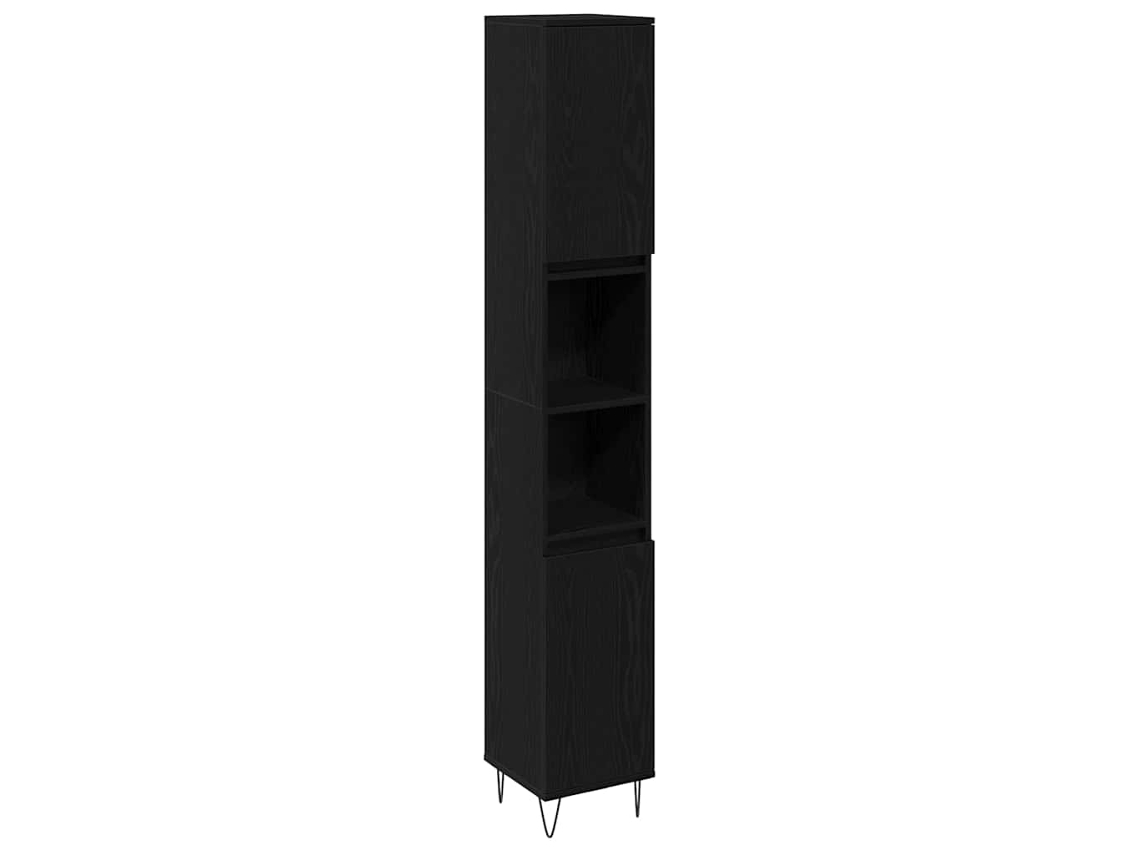 Armário de Banheiro com Porta Carvalho Preto 30x30x190 cm MAISON EXCLUSIVE