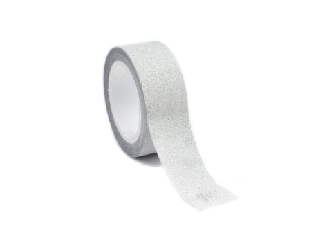 Fita Adesiva Brilhante 1,5 Cm Floco Prateado Ammi