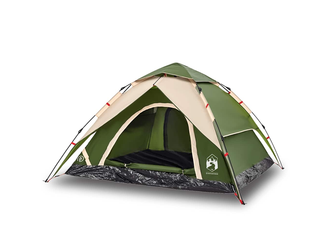Tenda de campismo cúpula para 5 pessoas VIDAXL libertação rápida verde