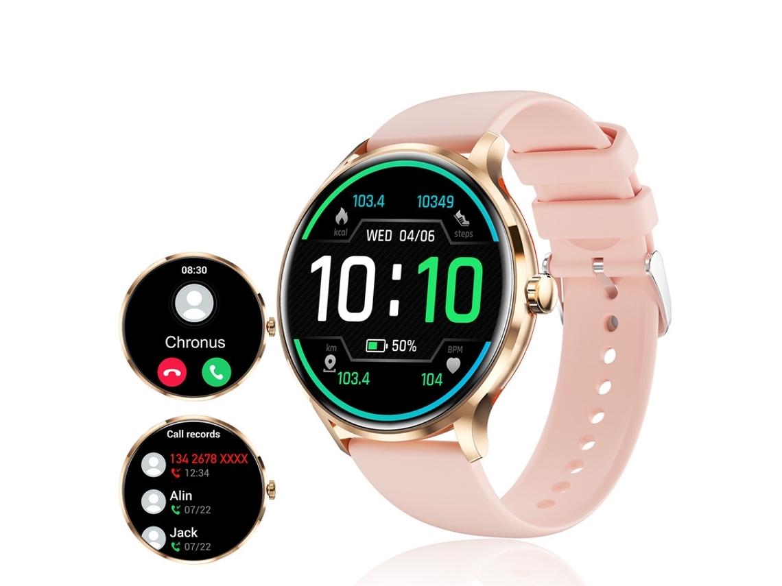Smartwatch YEMAESRE Qs80 1 39 Polegadas Bluetooth 5.2 Tft Full Touch Ip67 Iphone Android Rosa