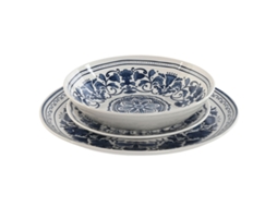 Louça HOME ESPRIT Azul Branco Porcelana Árabe 27 x 27 x 2 cm 18 Peças